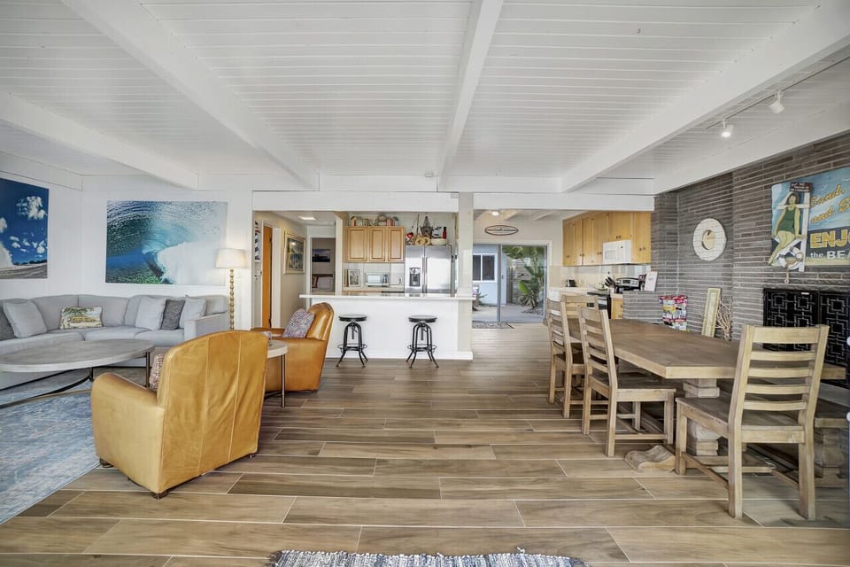 Open floor plan living and dining room.