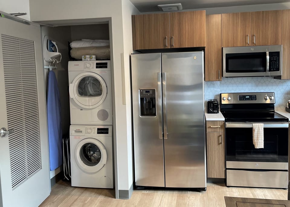 Washer/Dryer Closet and Kitchen