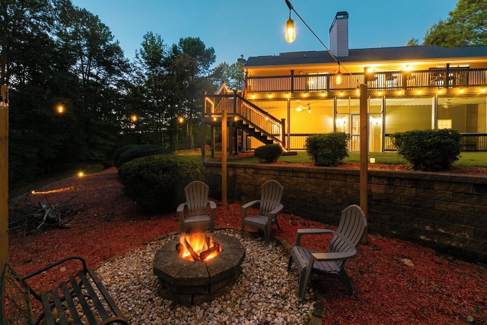 Beautiful Fire Pit at Night