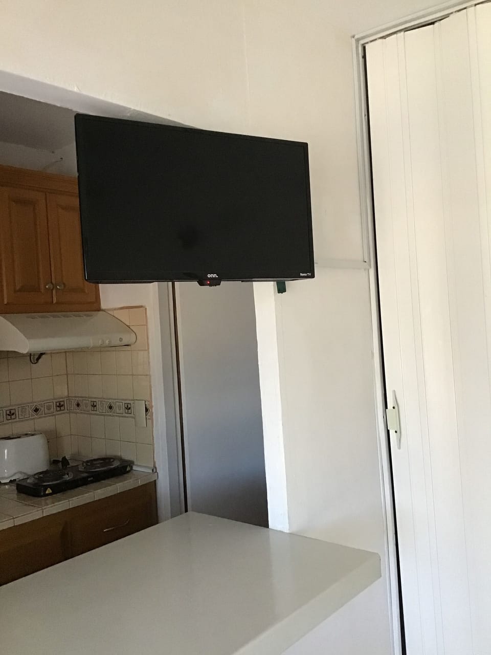 new flat screen smart tv for living/ kitchen area



