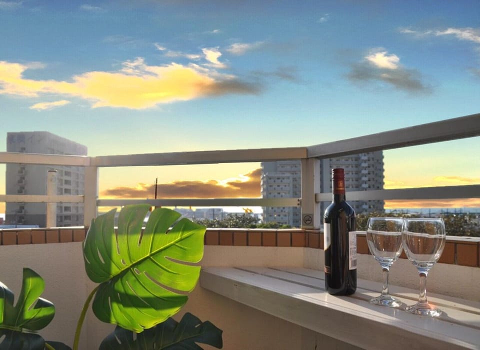 balcony sunset
