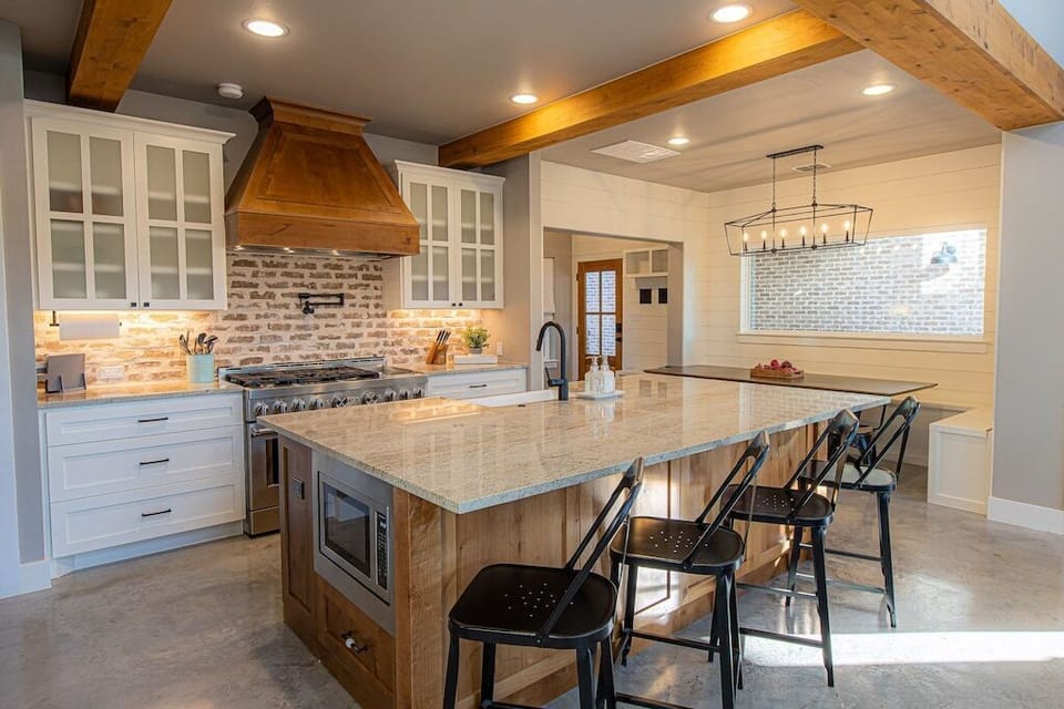 Gourmet kitchen with plenty of seating