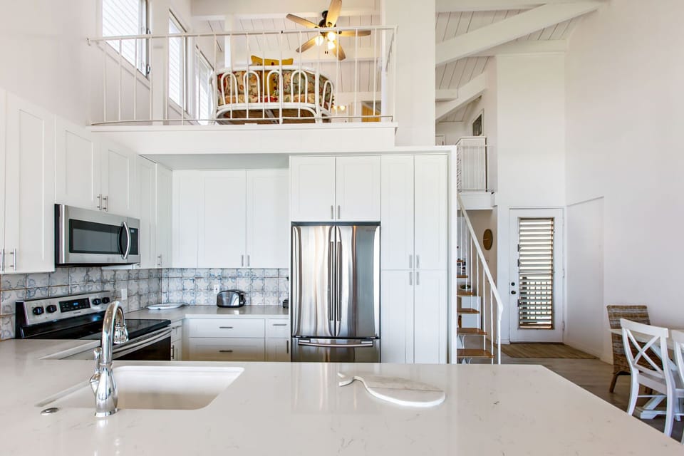 Modern kitchen with stainless appliances