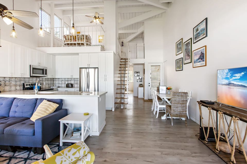 Open floor plan with additional loft bedroom and bathroom