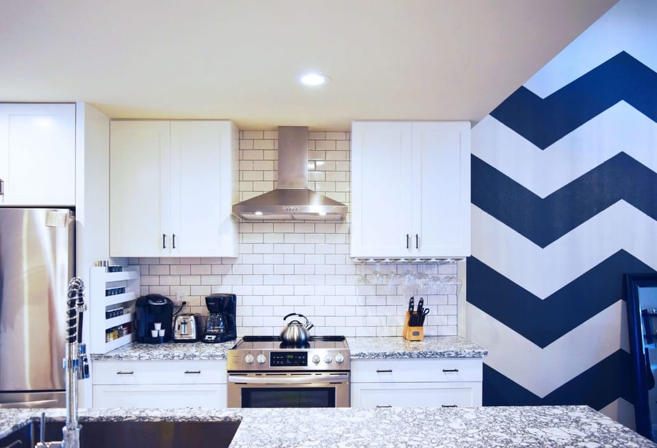 Prepare a five course meal on the RoseBay Quartz island in the new kitchen.