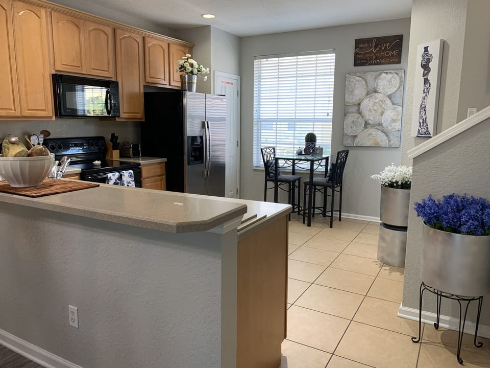 View of the large kitchen.