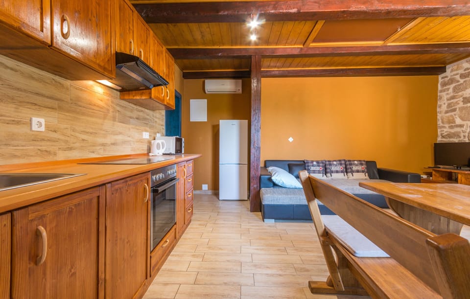 Apartment (A1) | Private kitchen | Fridge, microwave, stovetop, espresso maker
