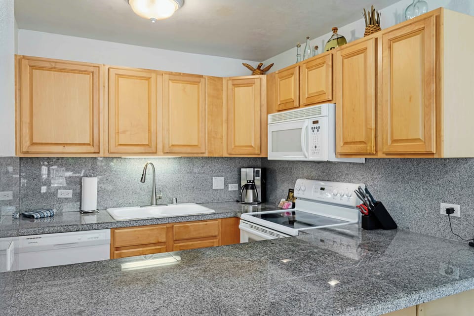 Well-appointed kitchen.