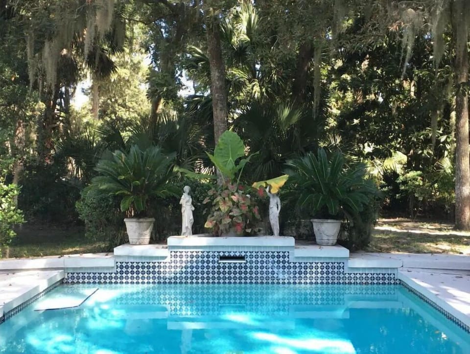 Relaxing swim, 34x17', depth 3-6'. Pool heater, effective most seasons in SC.