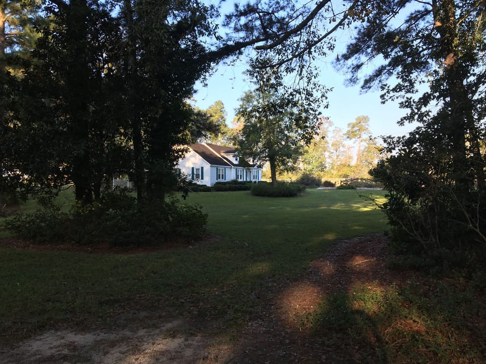 Enjoy walk on the trails with a coffee/glass of wine woods and walking paths