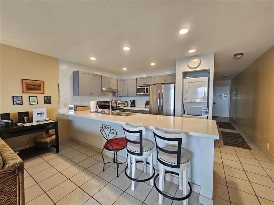 Condo, 1 Queen Bed with Sofa bed, Lanai, Ocean View (Sea Village #4210) | Private kitchen | Fridge, microwave, oven, stovetop