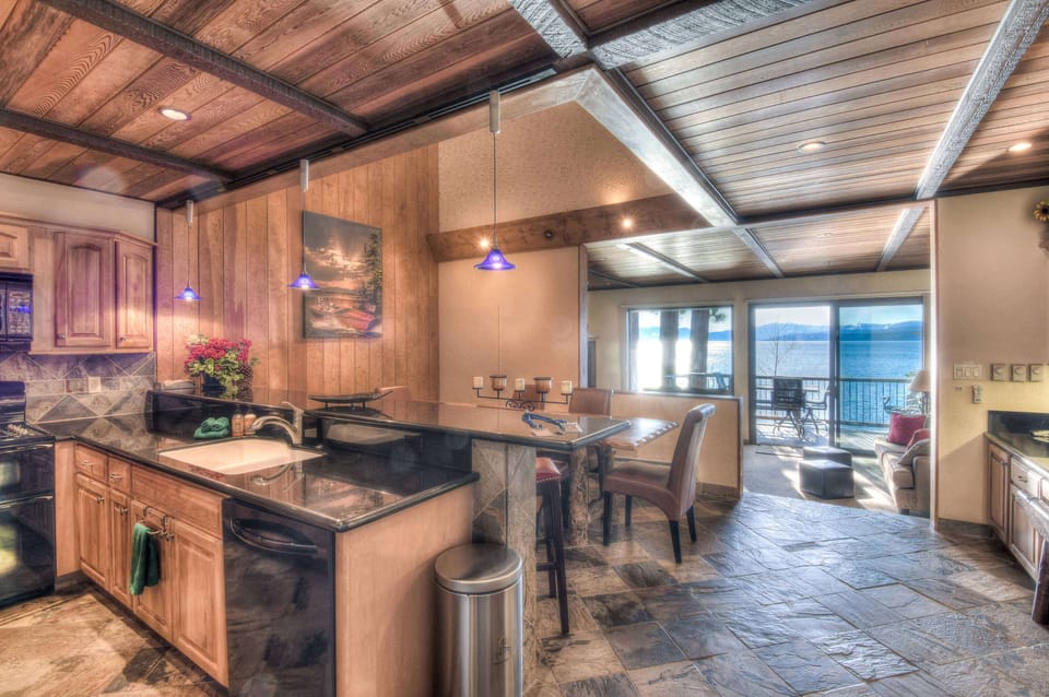 Townhome, Multiple Beds, Patio, Mountain View (Brockway Springs Lodge) | Private kitchen | Fridge, microwave, oven, stovetop