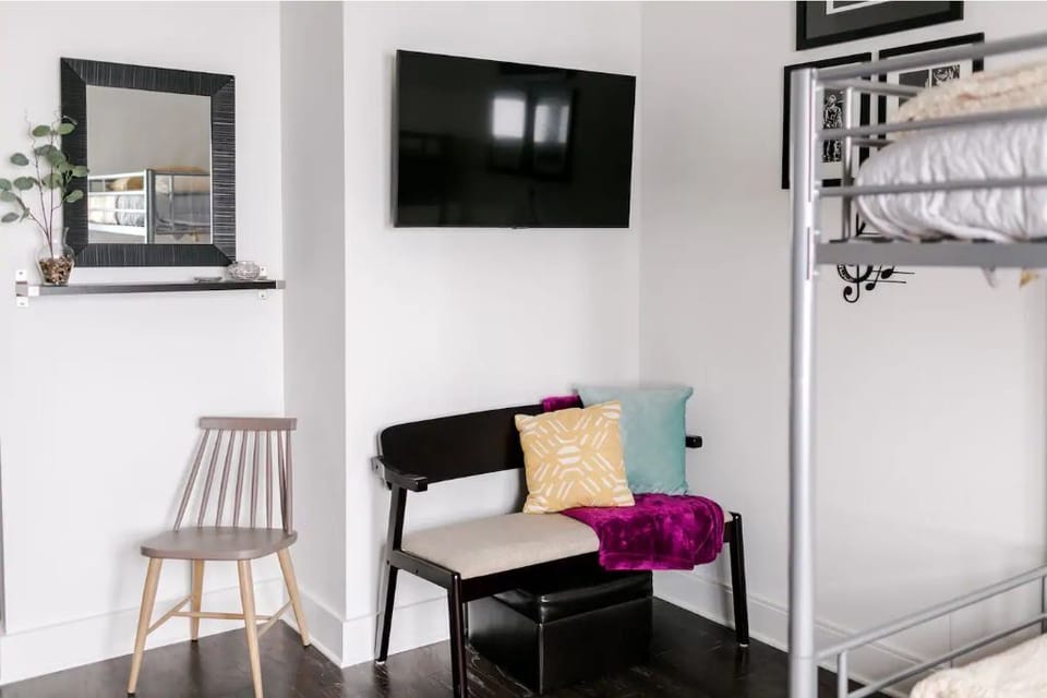 TV in the bunkroom has access to cable YouTube TV