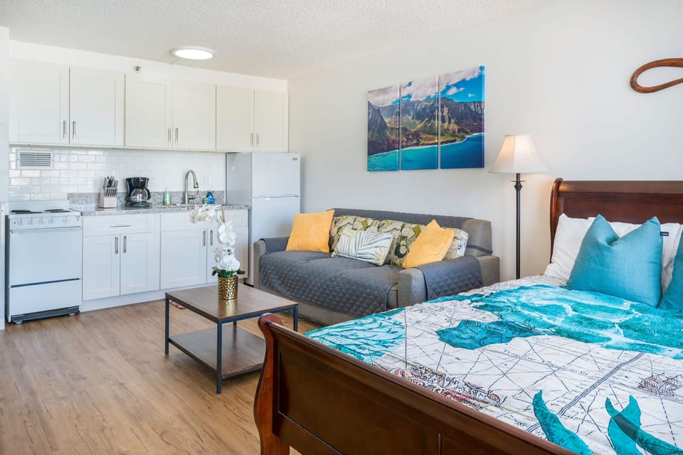 Studio Suite, 1 Queen Bed with Sofa bed, Balcony, City View (Marine Surf Waikiki 2206) | Living area | 42-inch flat-screen TV with digital channels, TV