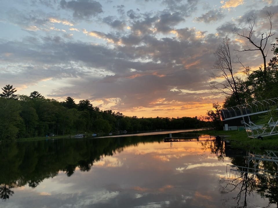 Watch the sunset from the dock in the summer. 