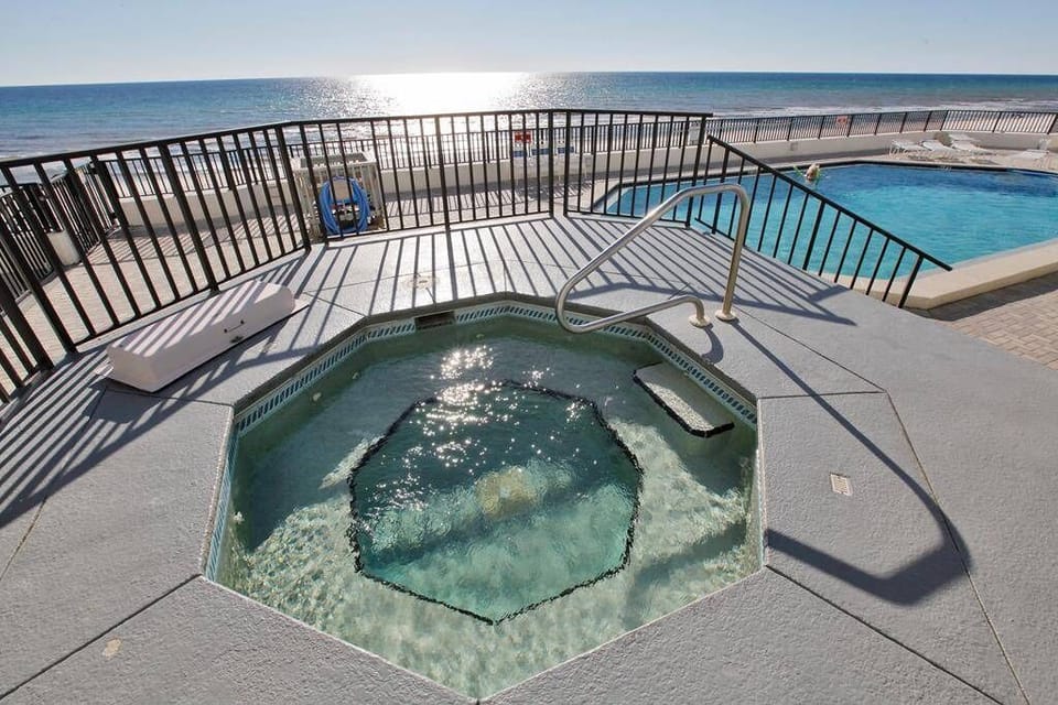 Beachfront pool (heated seasonally) and hot tub.