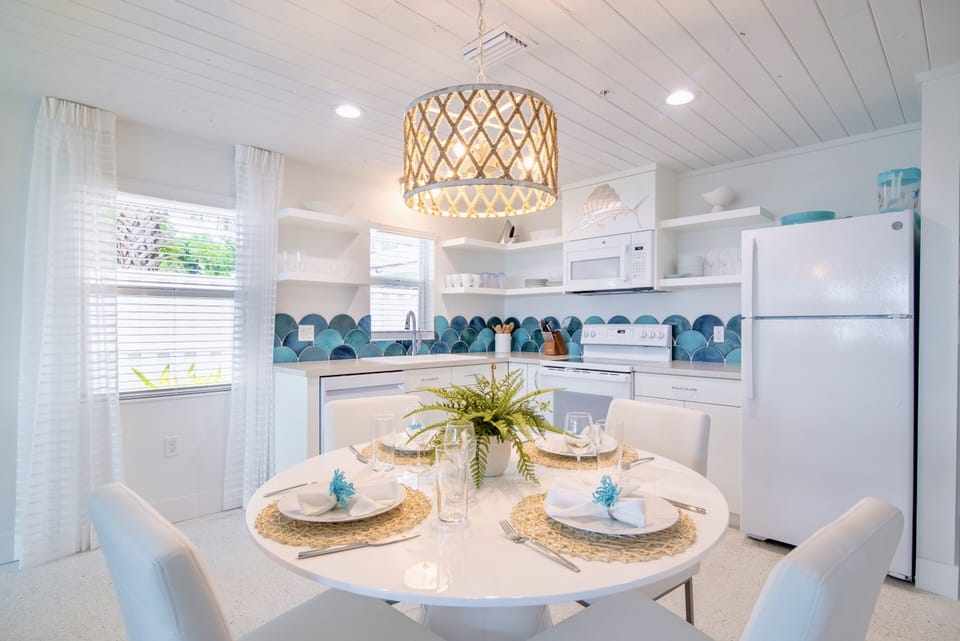 Fresh, bright open floor plan with new tongue and groove ceilings.