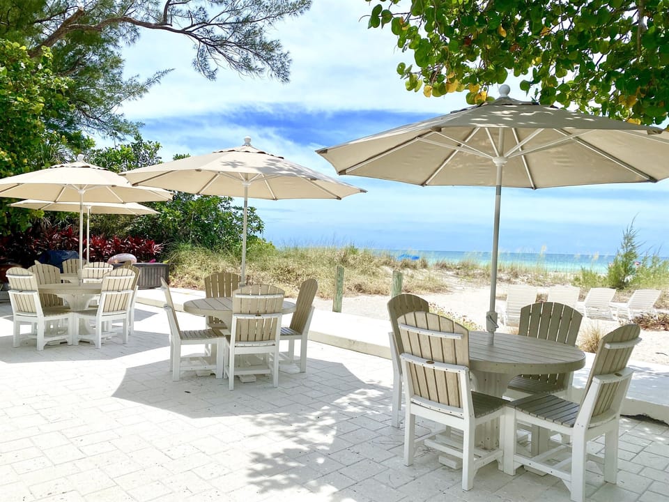 Community outdoor patio for alfresco dining