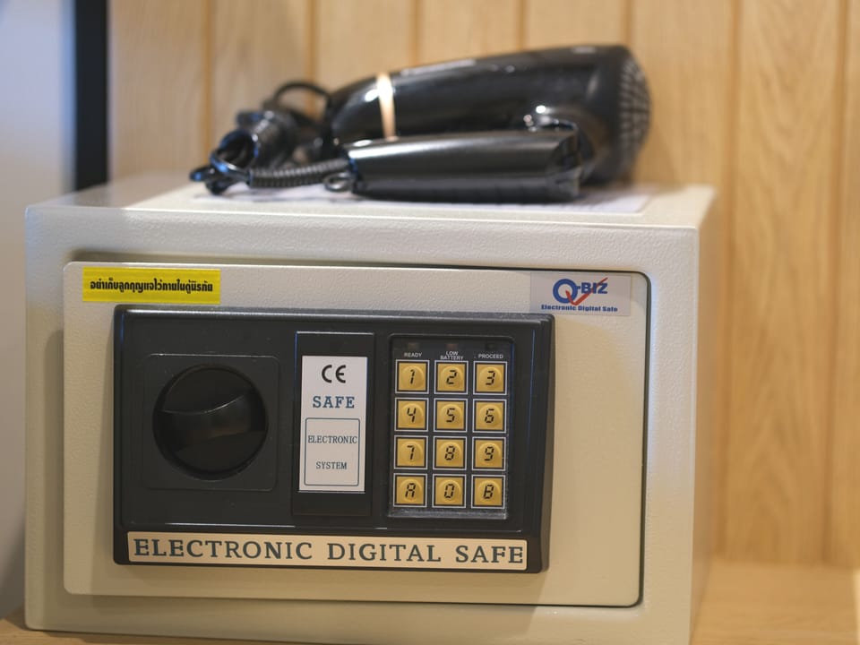 In-room safe, desk, laptop workspace, blackout drapes