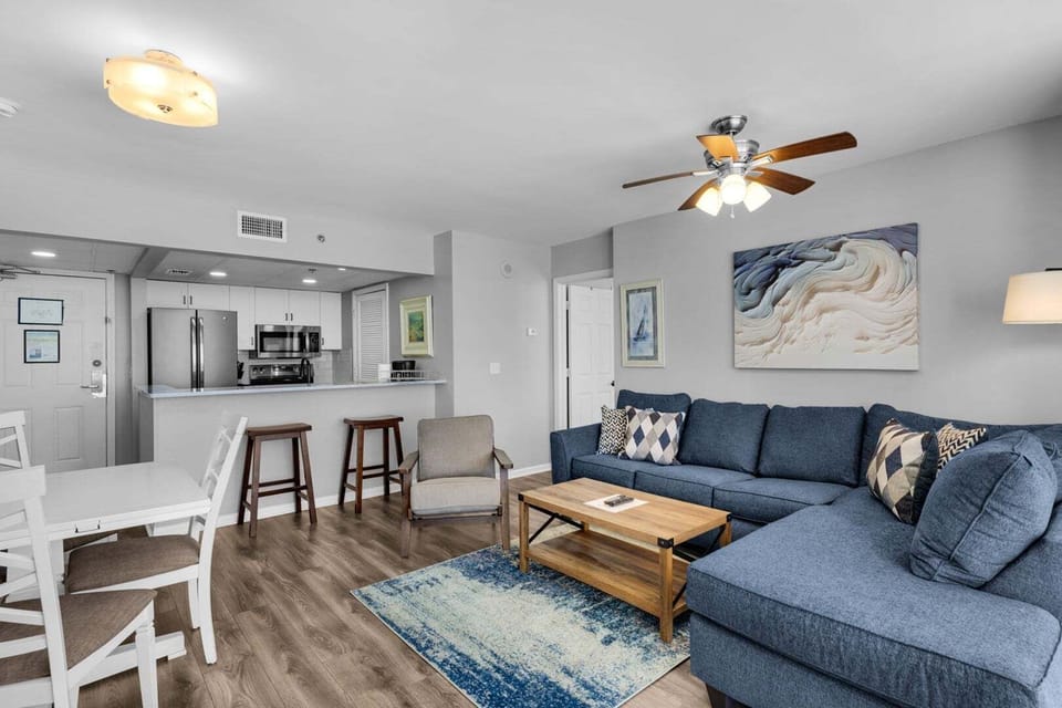 Living room and dining area