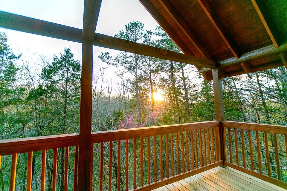 The mountains can be seen in the distance where the sun is shining.