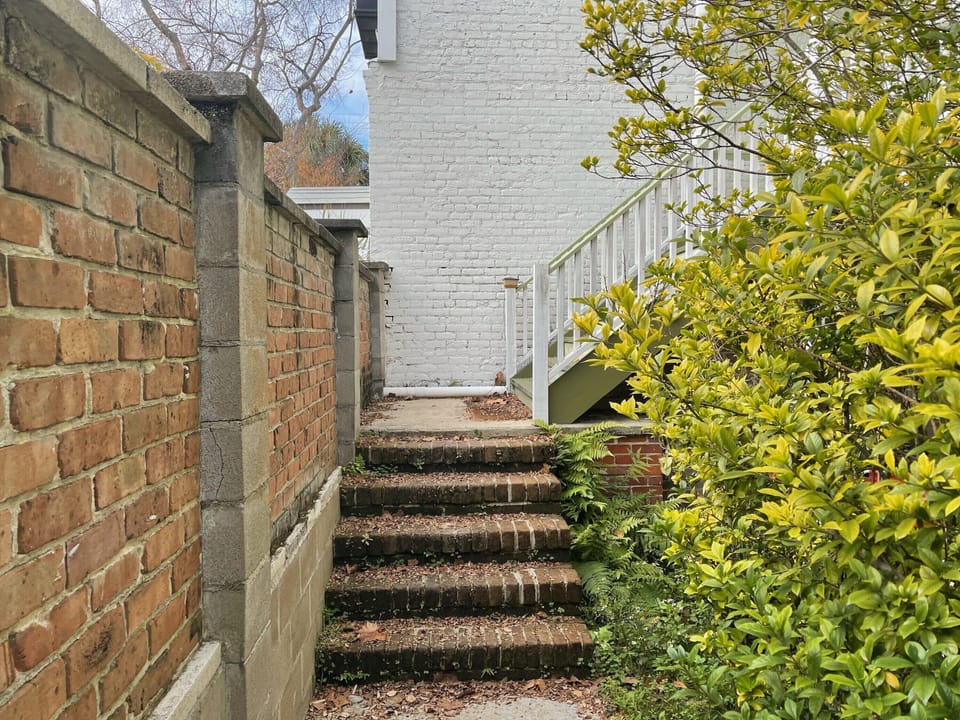 These steps lead to the entrance to the house.