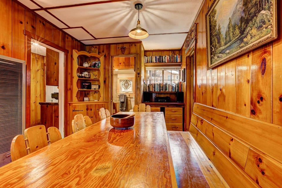 The cabin includes a wonderful library and stereo.