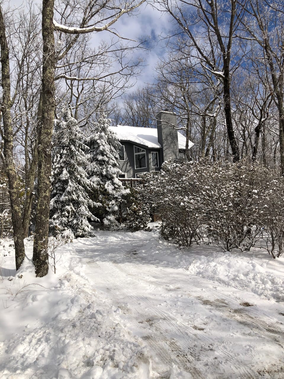 Front of house after snowstorm 