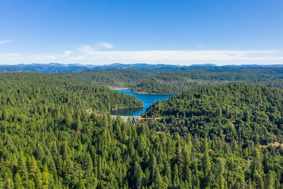 The Sugar Pine Reservoir is1.3 miles away. There is an excellent 3.5 mile hike.