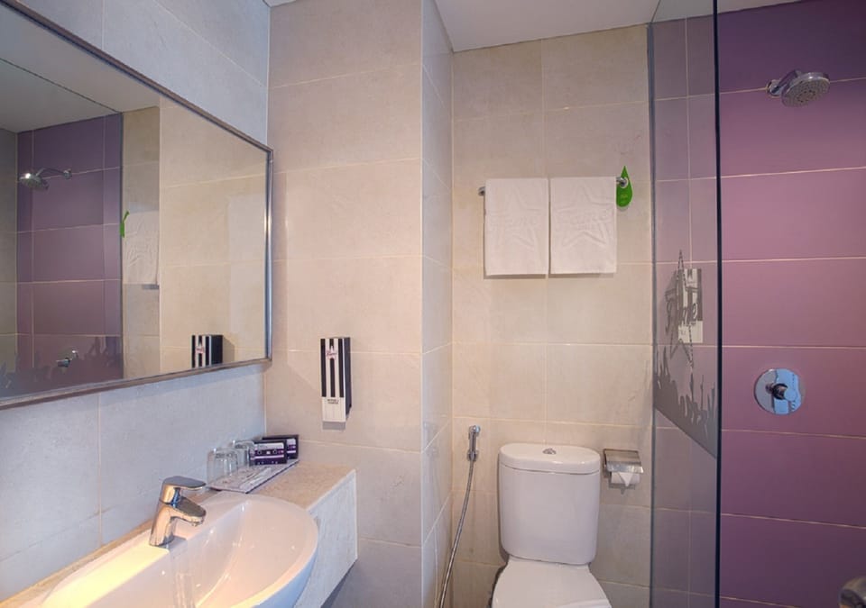 Shower, hair dryer, slippers, bidet
