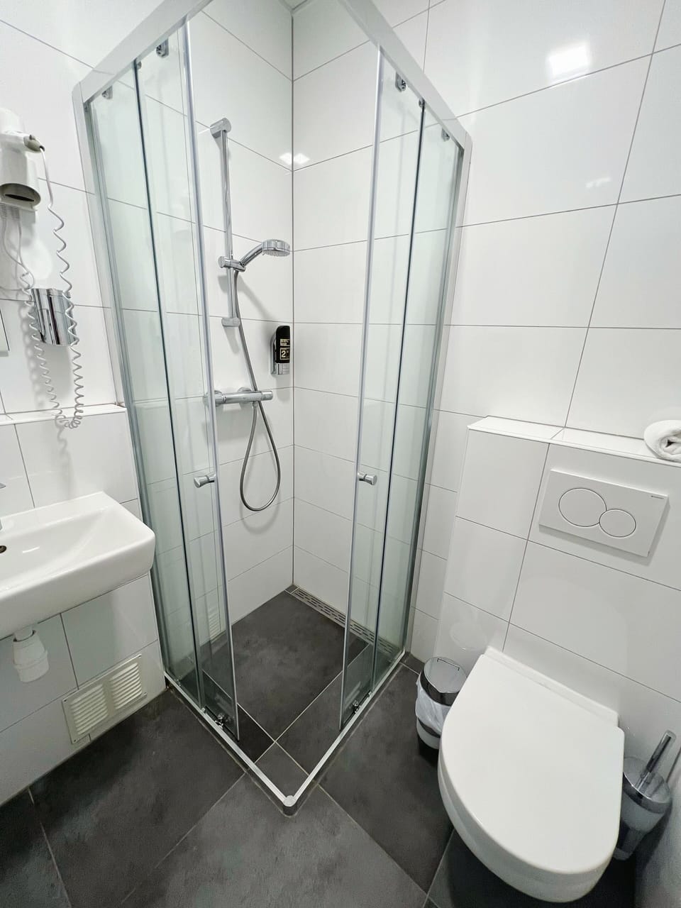 Quadruple Room | Bathroom | Shower, free toiletries, hair dryer, towels