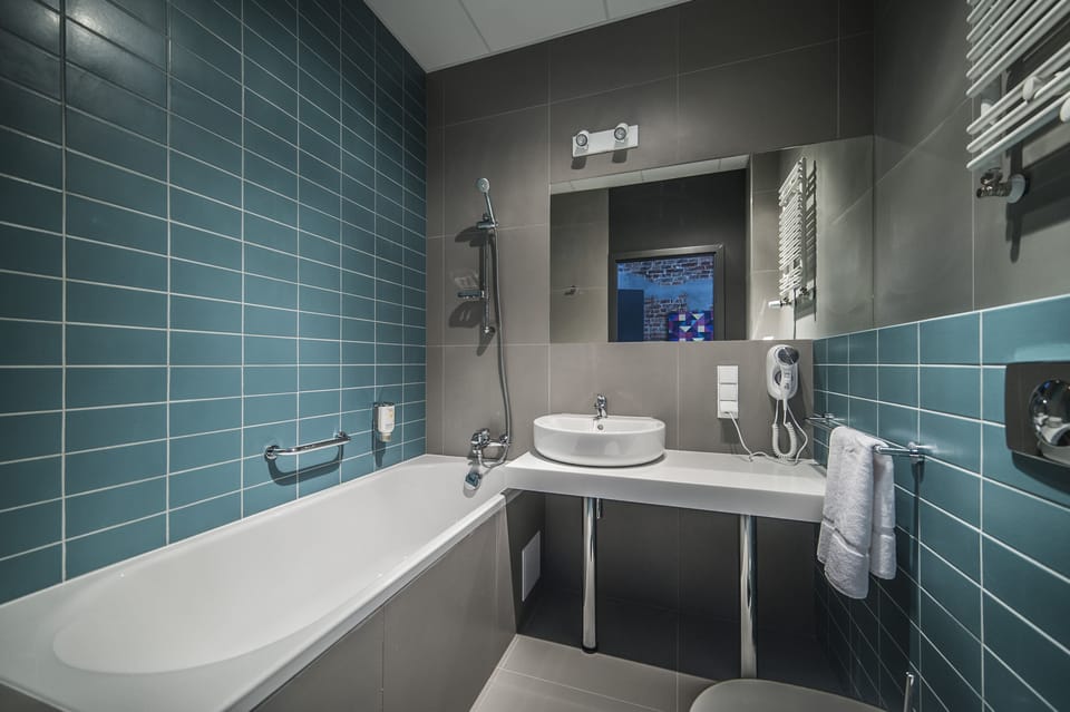 Hair dryer, towels