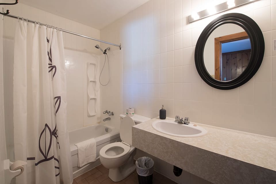 Standard Room, 2 Double Beds | Bathroom | Combined shower/tub, free toiletries, hair dryer, towels