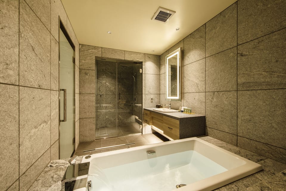 Premium Luxury Twin Room VISTA with Lounge Access [Adult-Only], Non-Smoking | Bathroom | Combined shower/tub, hair dryer, electronic bidet, towels