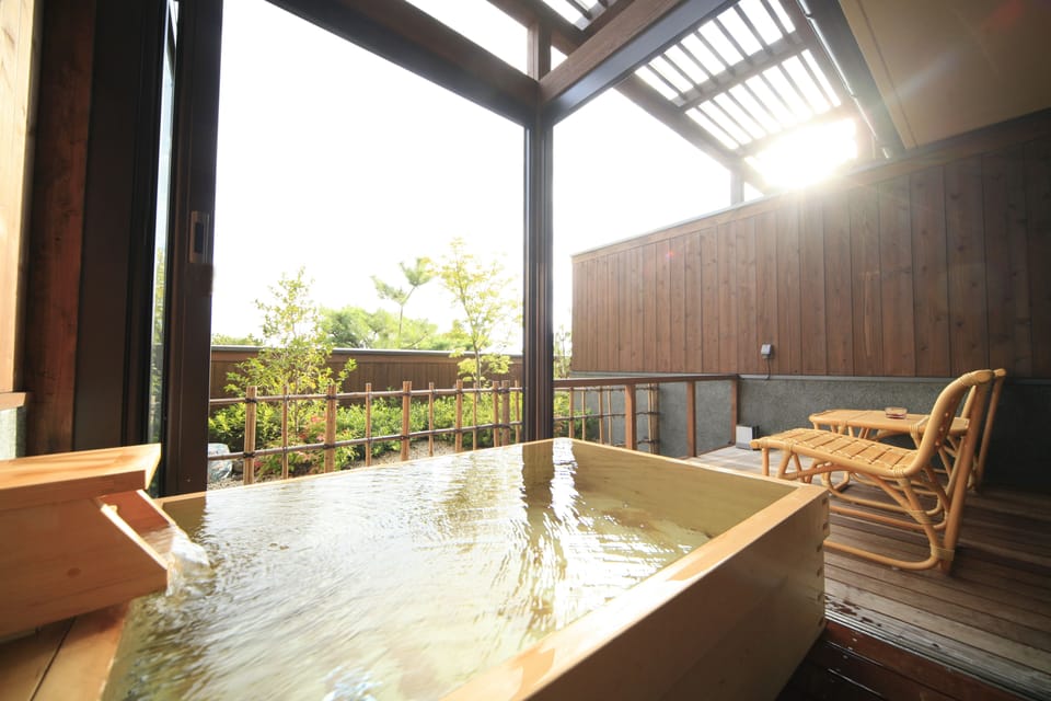 Japanese Style Room with Open Air Bath, Meal at Private Room (Check in until 18:00) | Bathroom | Shower, hair dryer, slippers, electronic bidet