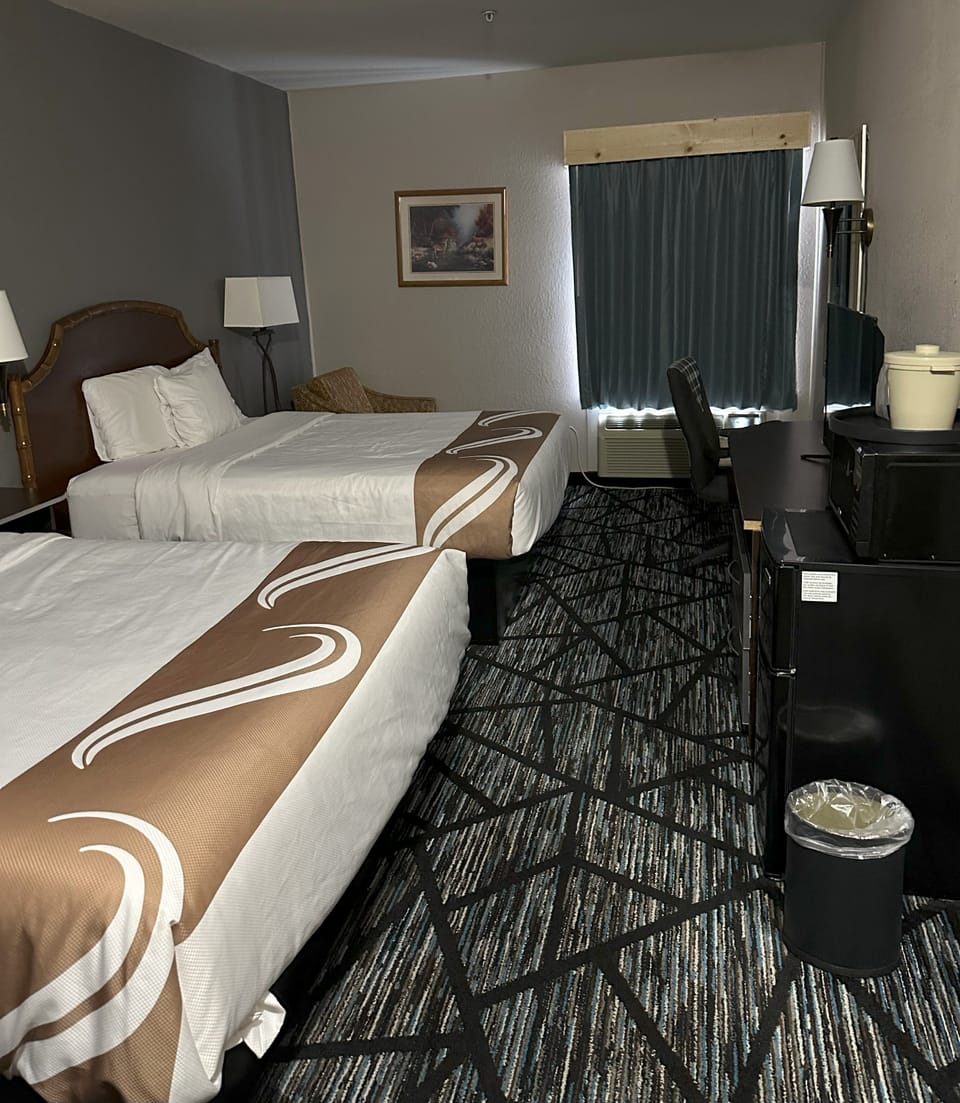 Deluxe Room, 2 Queen Beds, Non Smoking | Desk, blackout drapes, iron/ironing board, WiFi (free)