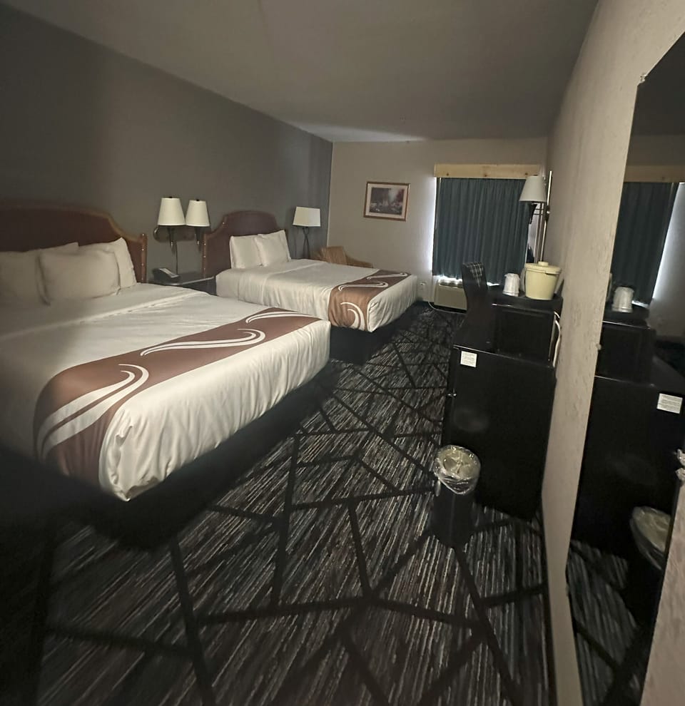 Deluxe Room, 2 Queen Beds, Non Smoking | Desk, blackout drapes, iron/ironing board, WiFi (free)