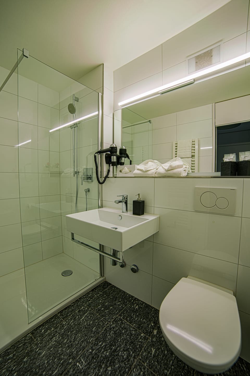 Free toiletries, hair dryer, towels, soap