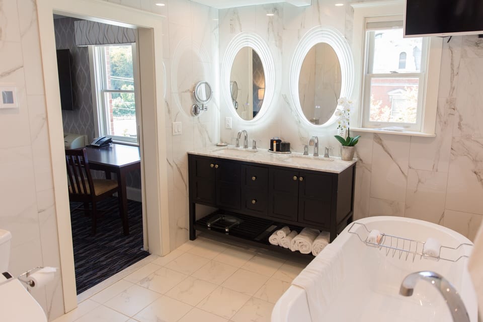 Hair dryer, towels