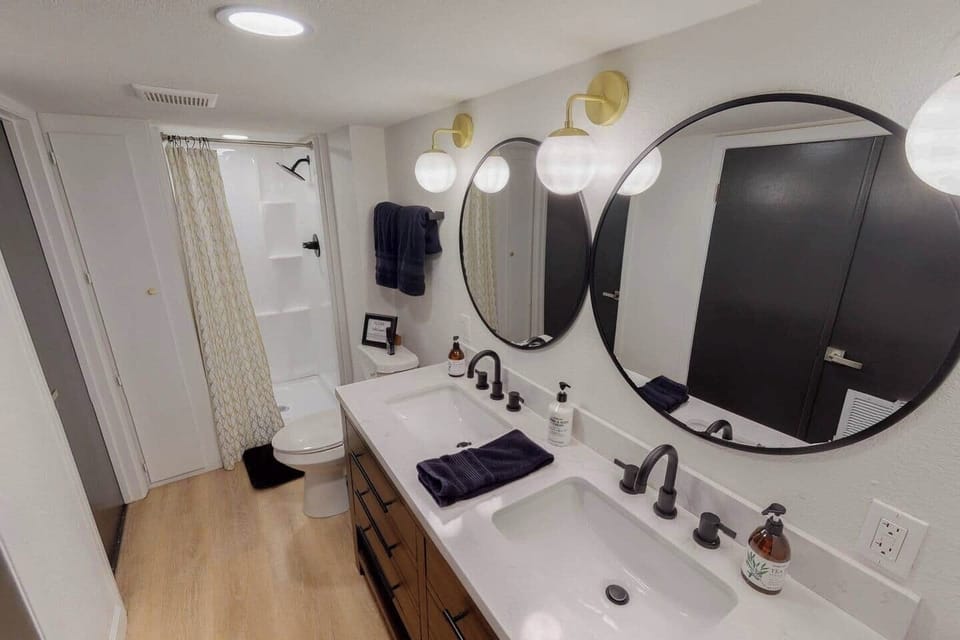 Remodeled Downstairs Bathroom with Large Double Vanity