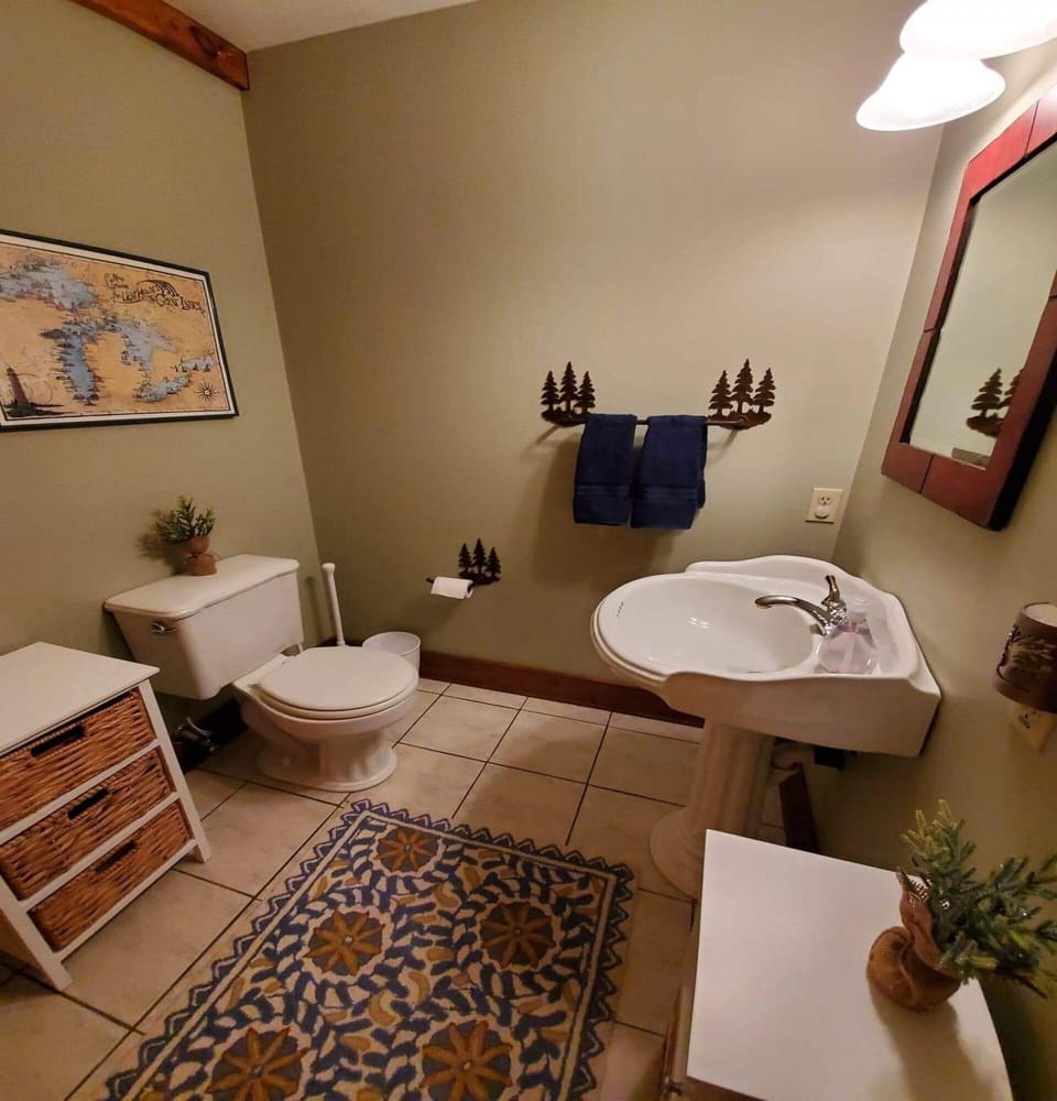 Half bath off the kitchen and great room