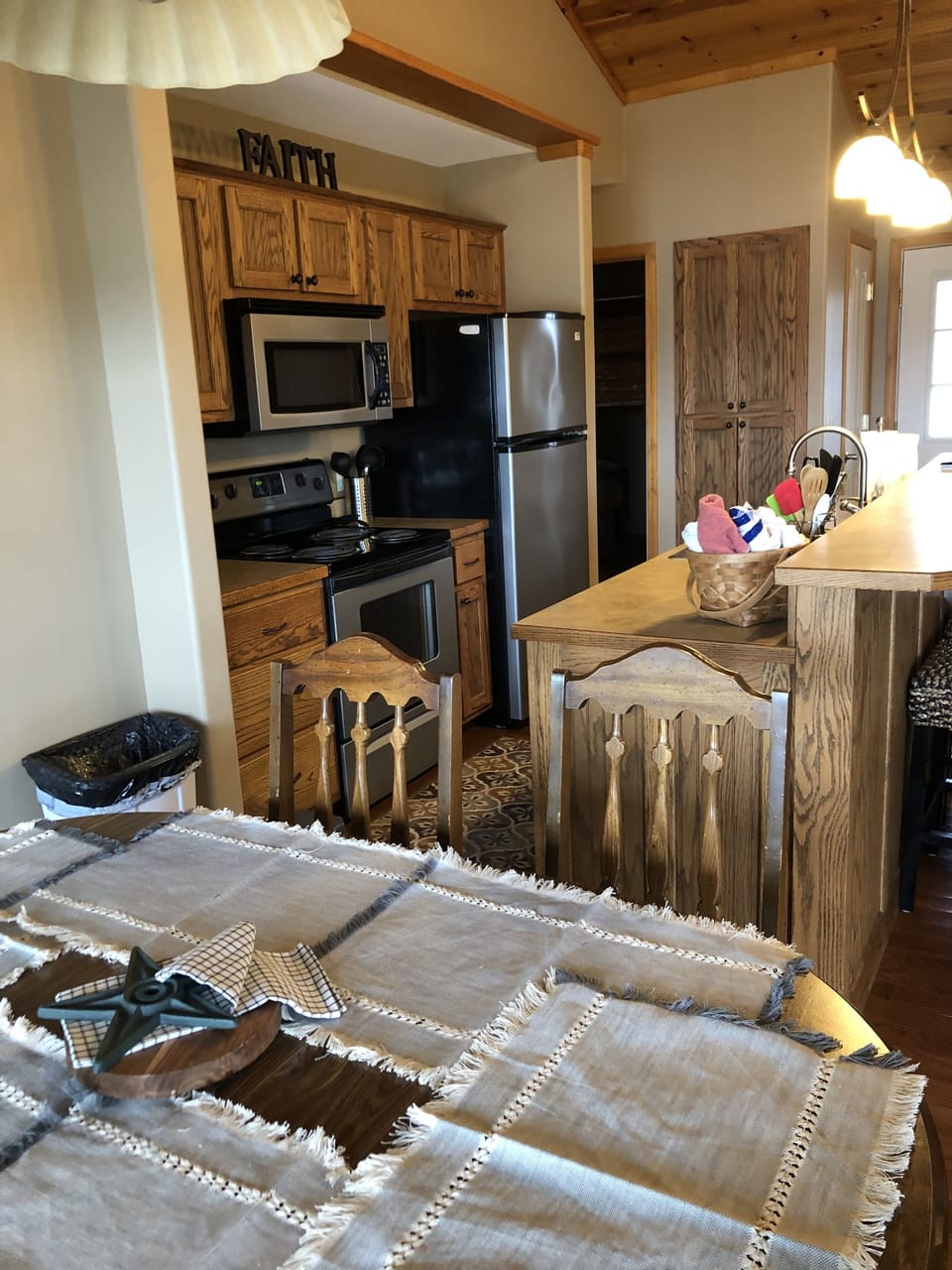 Plenty of room for gathering around the table