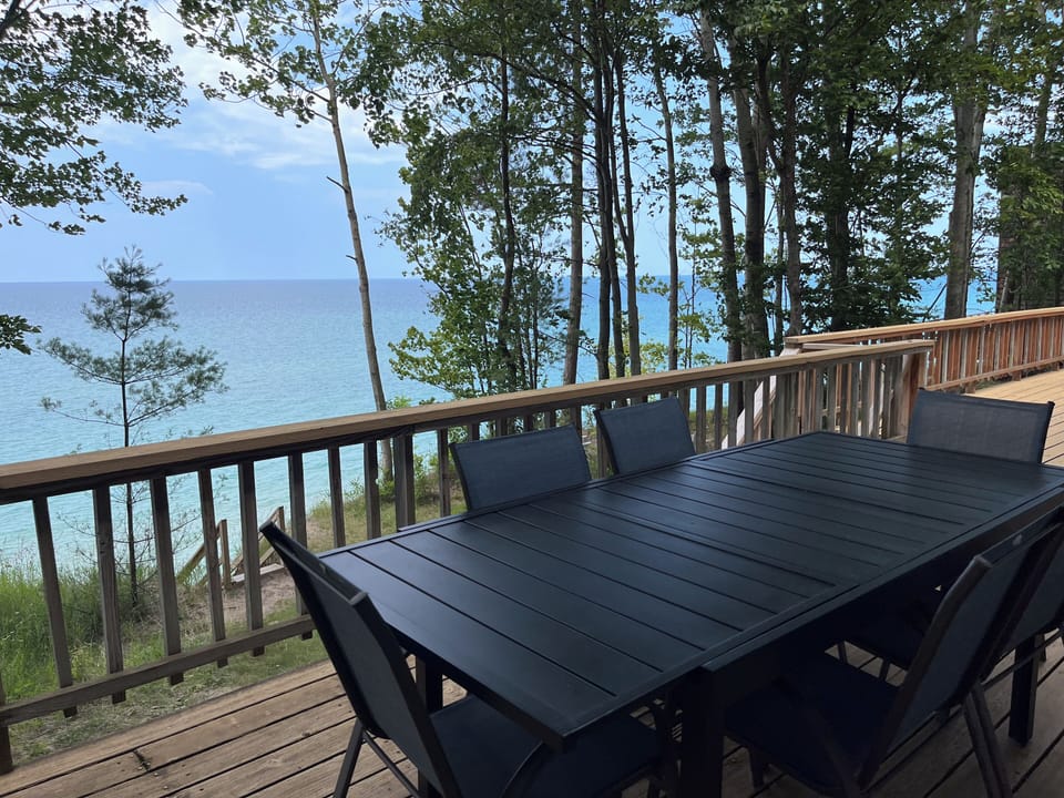 Large Deck with Spacious views of Lake Michigan.