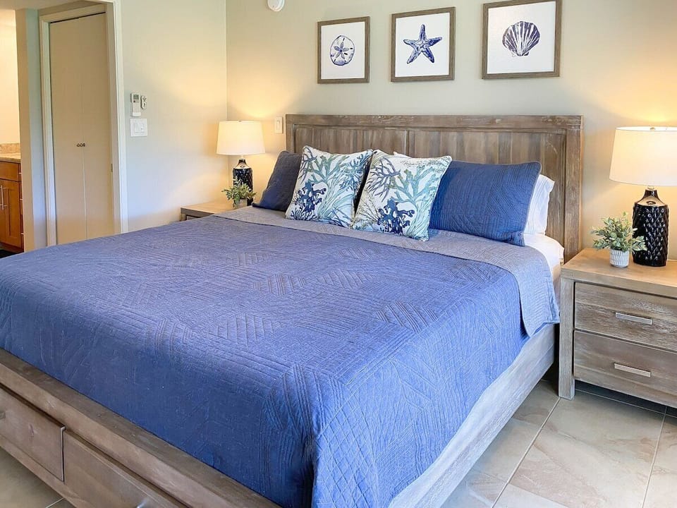 Updated furnishings, king bed, TV