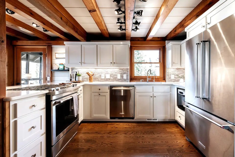 A roomy kitchen with all the essential provided, incl a Chick-Fil-A ice machine