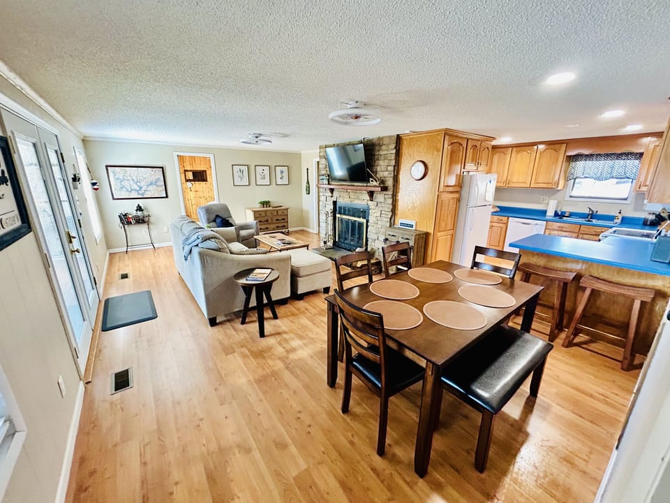 Open family and dining area