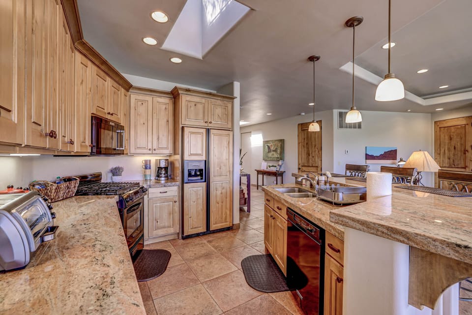 A fully stocked kitchen - just like at home, or maybe better.