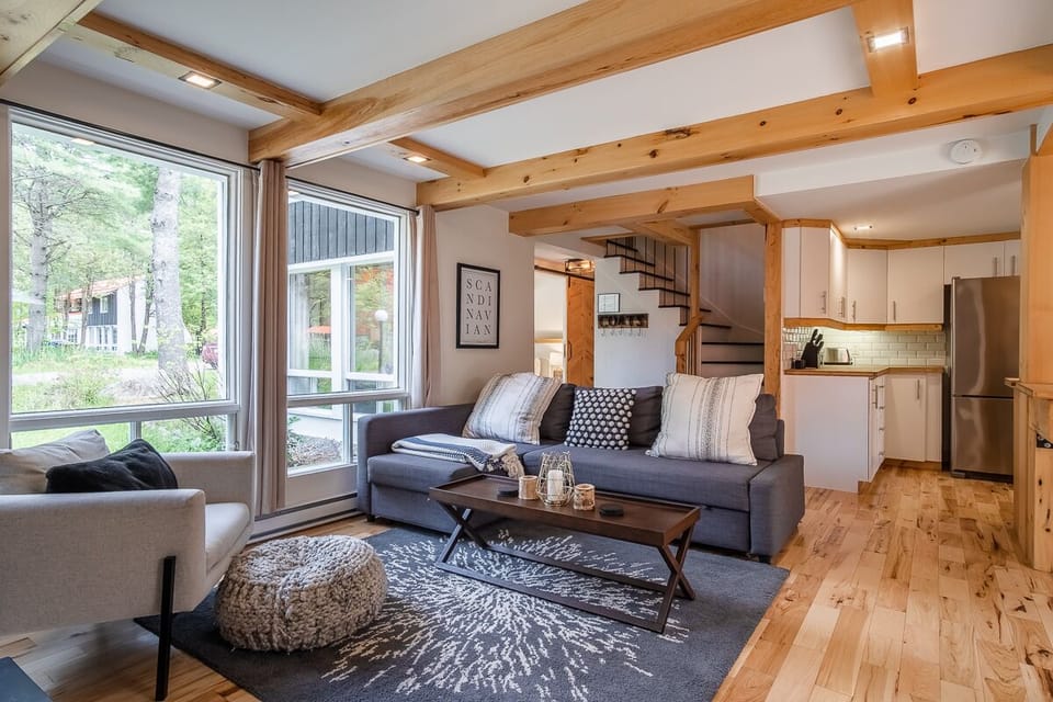 Chalet Scandinavian living and kitchen spaces (1)
