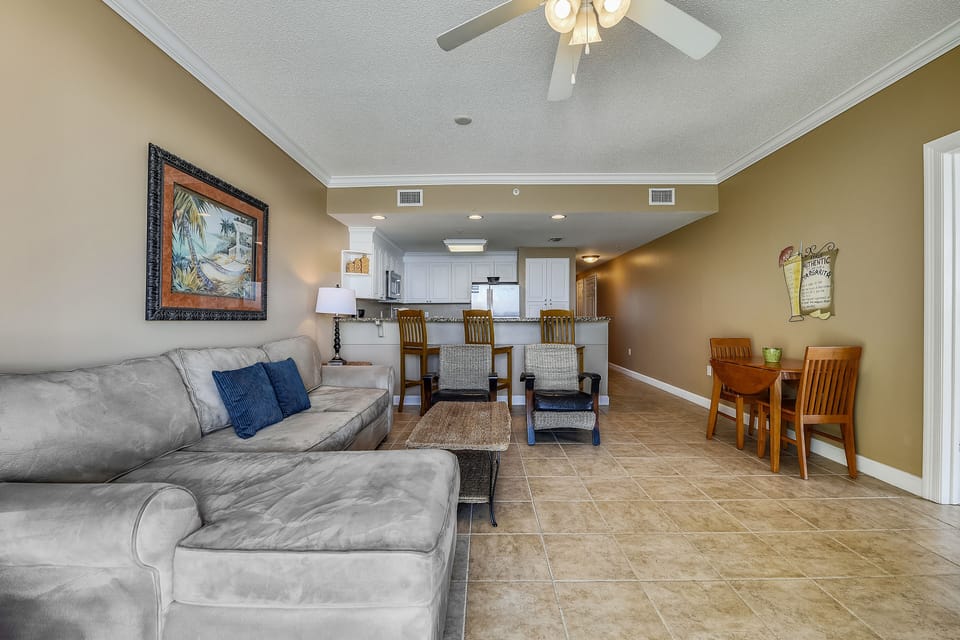 Gulf Front Living Room with Sleeper Sofa