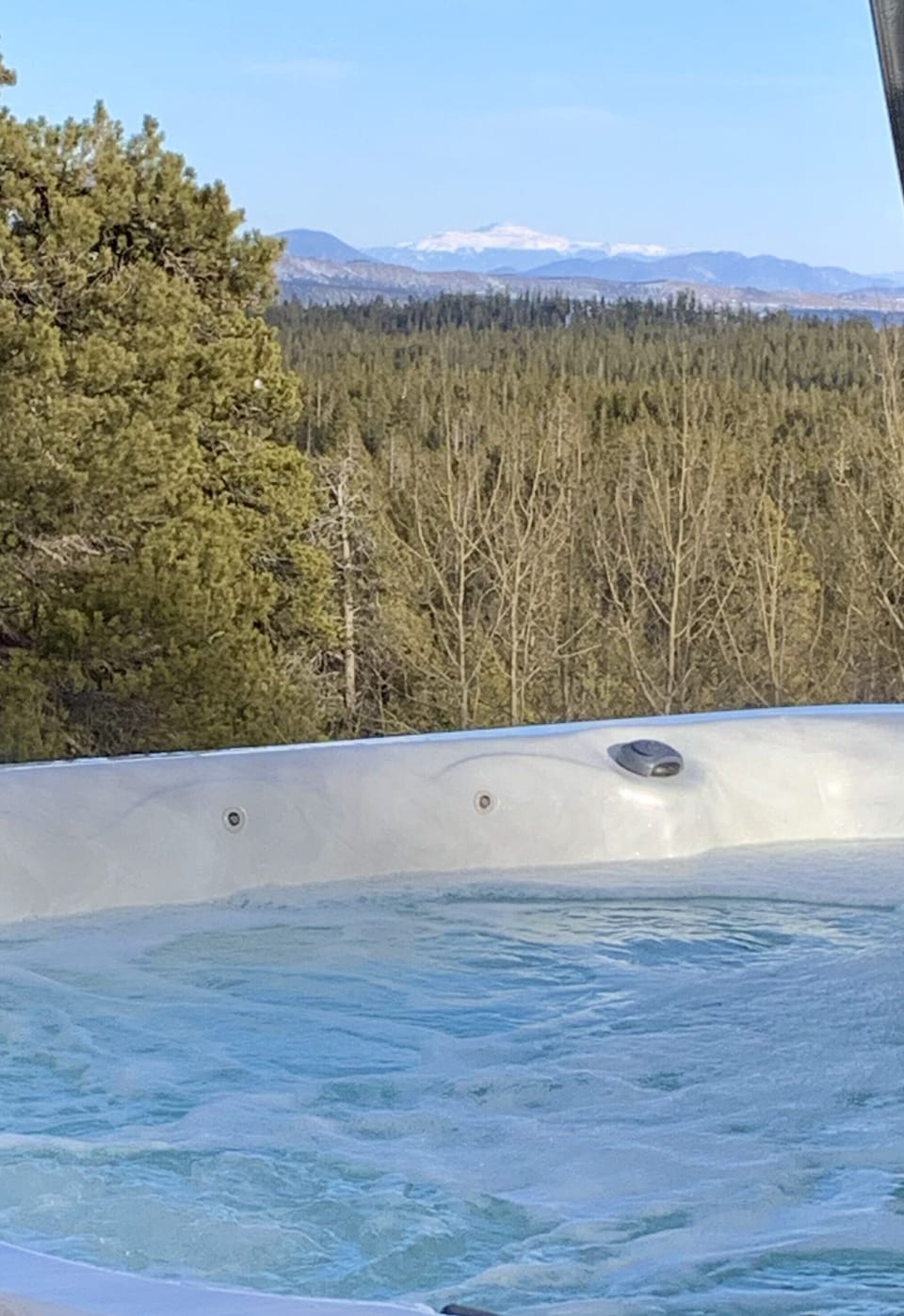Million dollar views of Pike’s Peak while soaking in the hot tub.  